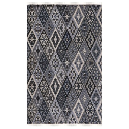 Safavieh 3 x 5 ft. Kilim Flat Weave Rectangle Area Rug with Fringes, Black & Grey KLM726Z-3